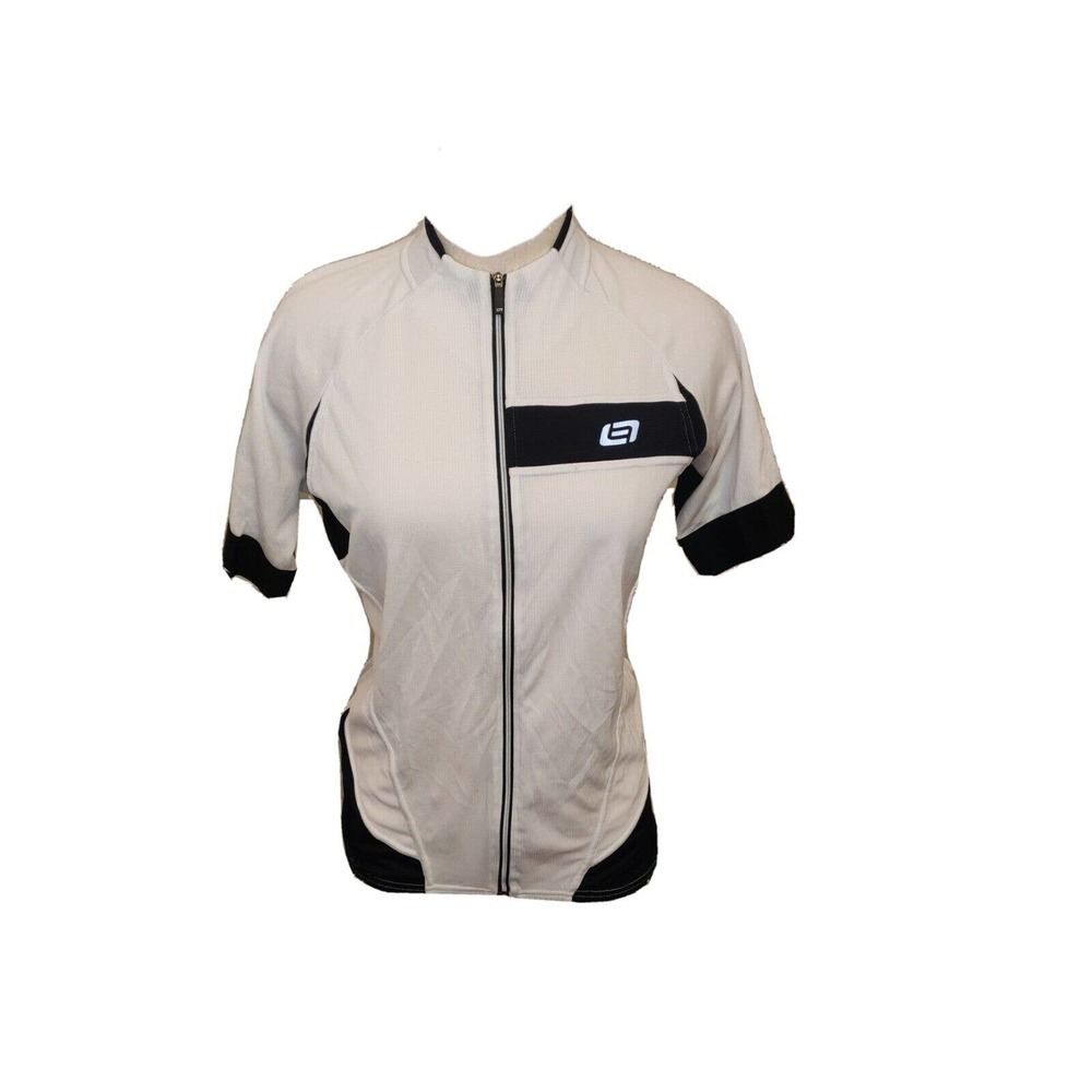 Bellwether Cyclin Jersey Full Zip Short Sleeved White Black Women's Size L 1X